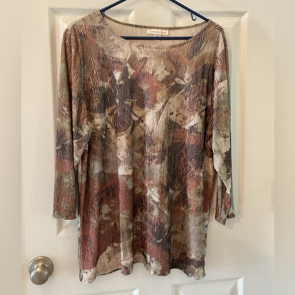 ColdWater Creek Women’s XL(16-18) 3/4 Sleeve Multi-Color Top